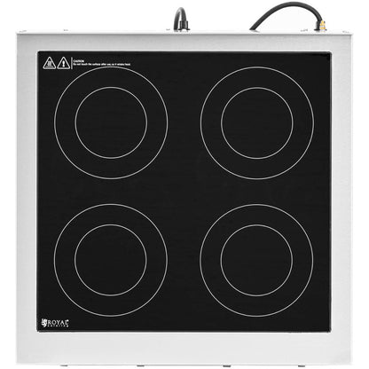 Inductiekookplaat – Inductie Kookplaat – Elektrische Kookplaat – Vrijstaande Kookplaat – Inbouw Kookplaat – 4 Kookzones – 6000W Vermogen – Roestvrij Staal & Keramisch Glas