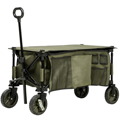 Vouwkar – Bolderkar – Steekwagentje – Transportkar – Inklapbare kar – Draagvermogen 120 kg – Stalen frame groen