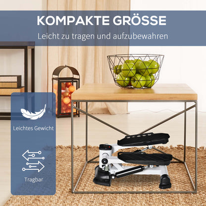 Mini Stepper – Thuistrainer – Fitness Stepper – Looptrainer – Pedalen Stepper – Compact Ontwerp – Antislip Pedalen – LCD Display – Stalen Frame – Zwart