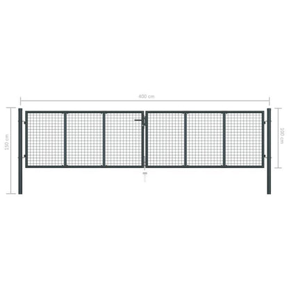 Gashek – Tuinhek – Schutting – Afsluiting – Veiligheidshek – Gegalvaniseerd Staal – 400x150 cm Antraciet