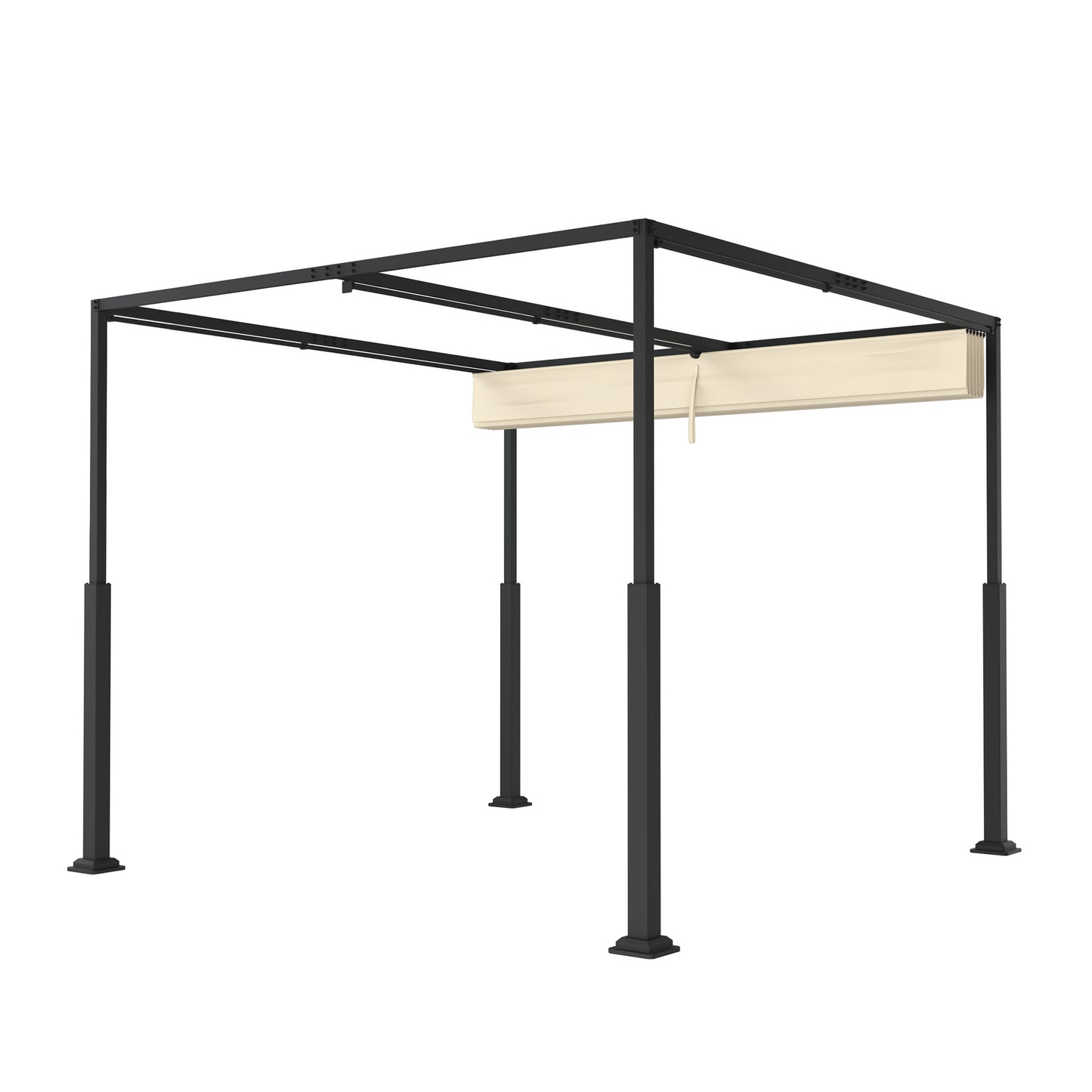 Paviljoen – Tuin Prieel – Tuintent – Zonnescherm – Overkapping – Verstelbare Zonwering – Polyester Dak – 3x3 Meter Beige