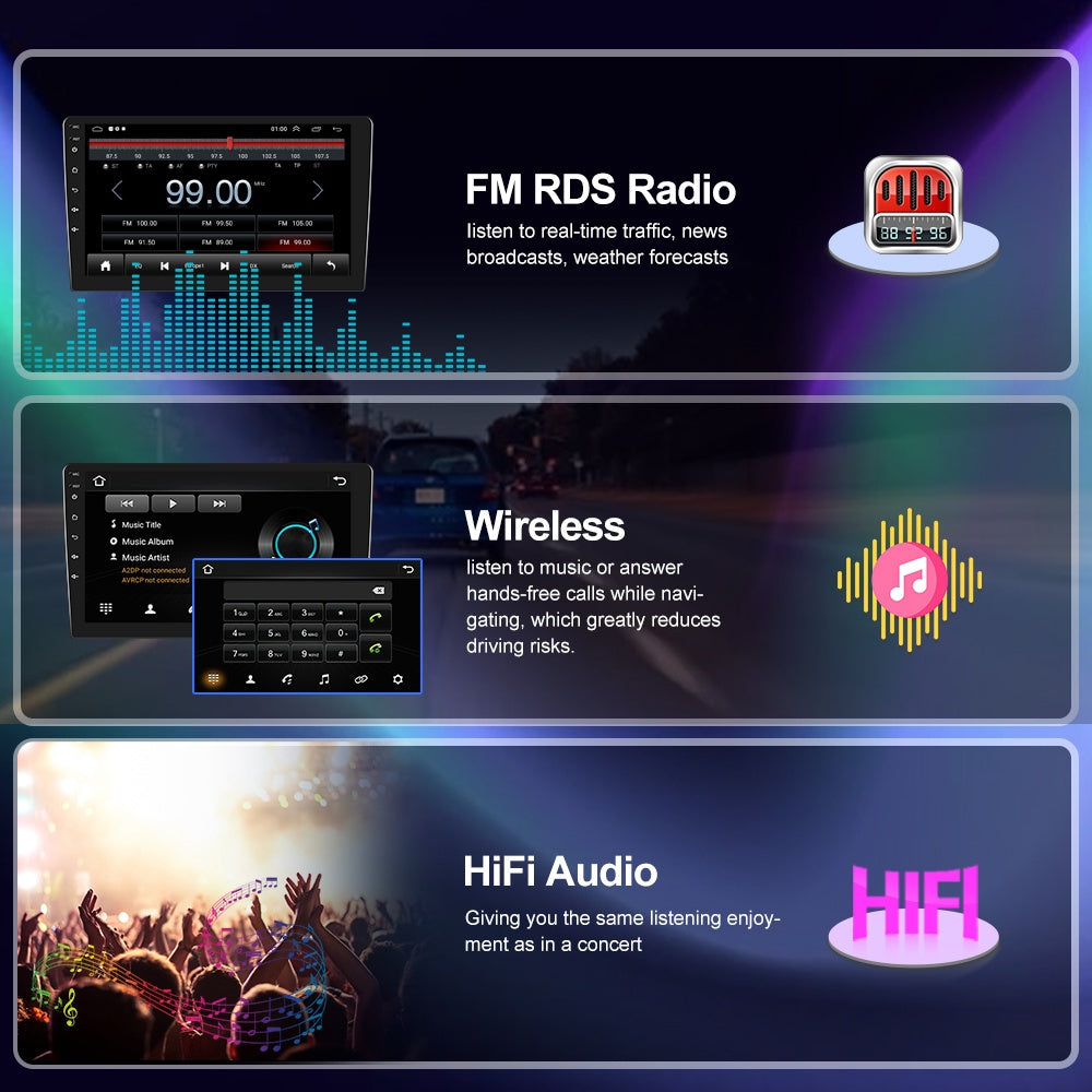 Autoradio – Car Stereo – Carplay Radio – Multimedia Speler – Auto Audio – 9 Inch Touchscreen – Android Auto GPS Navigatie
