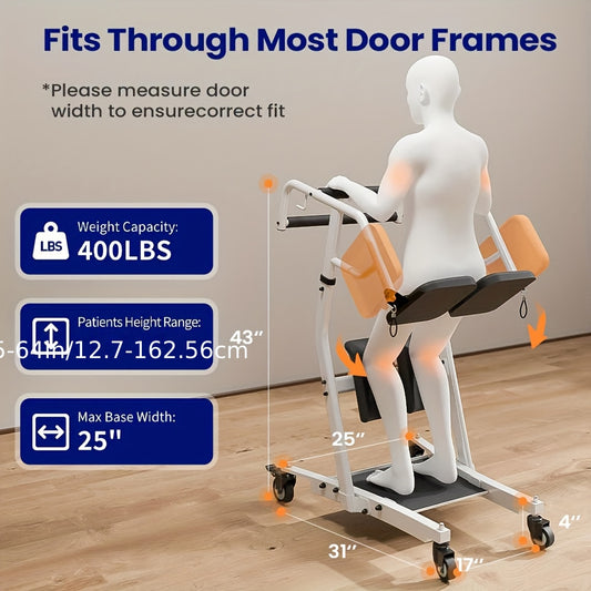 Tillift – Transferhulp – Patiëntenlift – Passieve Tillift – Personenlift – Verstelbare Hoogte – Inklapbaar Frame – Veilig Gewatteerd Tuig – 180 kg Draagvermogen