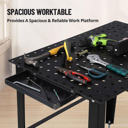 Laswerkbank – Lastafel – Werkbank – Metaalwerkbank – Mobiele Werkbank – 91x61 cm – 544 kg Draagvermogen – Stalen Constructie Met Vergrendelbare Wielen