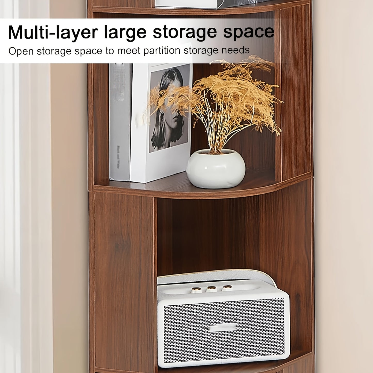 5-Laags Boekenkast – Vakkenkast – Opbergkast – Plankrek – Vrijstaande Rek – Modern Design – 68,58 cm Hoog – Bruin Houtenlook