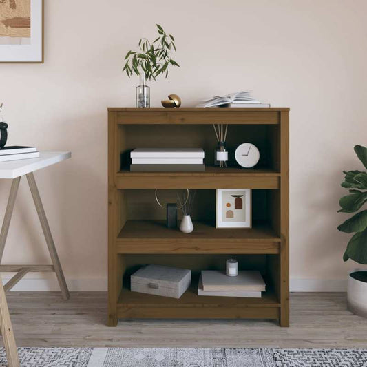 Bookcase 80X35X97 Cm Solid Pine Wood Honey Brown