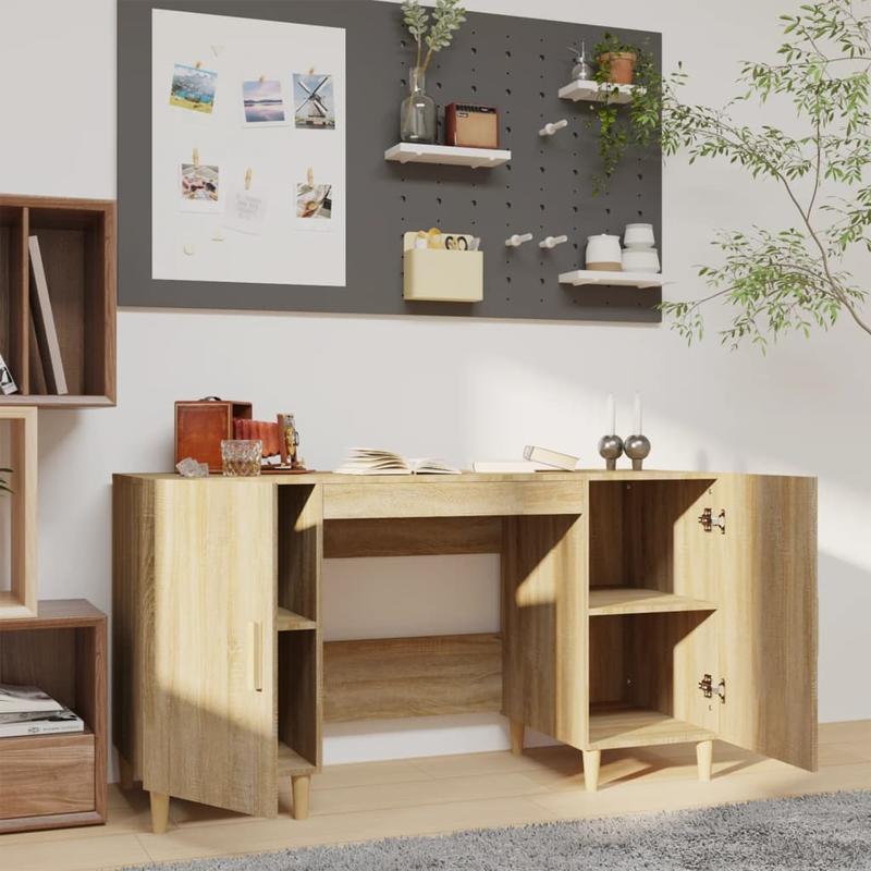 Bureau – Schrijftafel – Computertafel – Werkplek – Thuiswerkplek – Modern Minimalistisch – 140x50x75 cm – Sonoma Eiken Houtlook