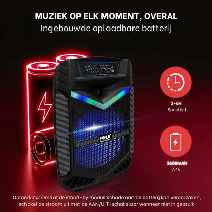 Bluetooth Party Speaker – Draadloze Speaker – Feest Speaker – Karaoke Speaker – Draagbare Speaker – 12 Inch Subwoofer – Inclusief Microfoon