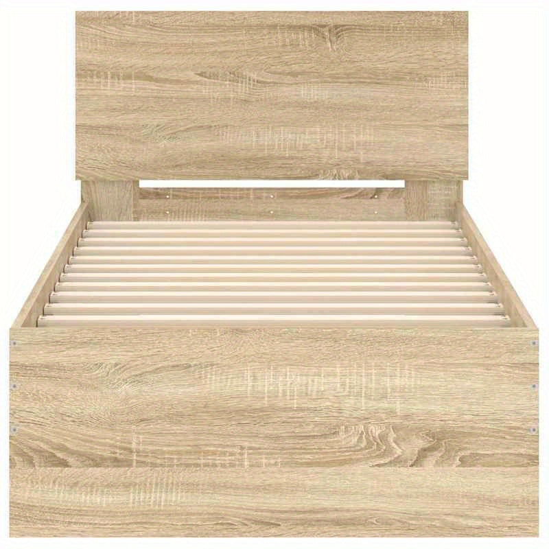 Bedframe – Eenpersoonsbed – Houten Bed – Slaapkamermeubel – Bedombouw – Sonoma Eik – 90x190 cm – Eenvoudige Montage