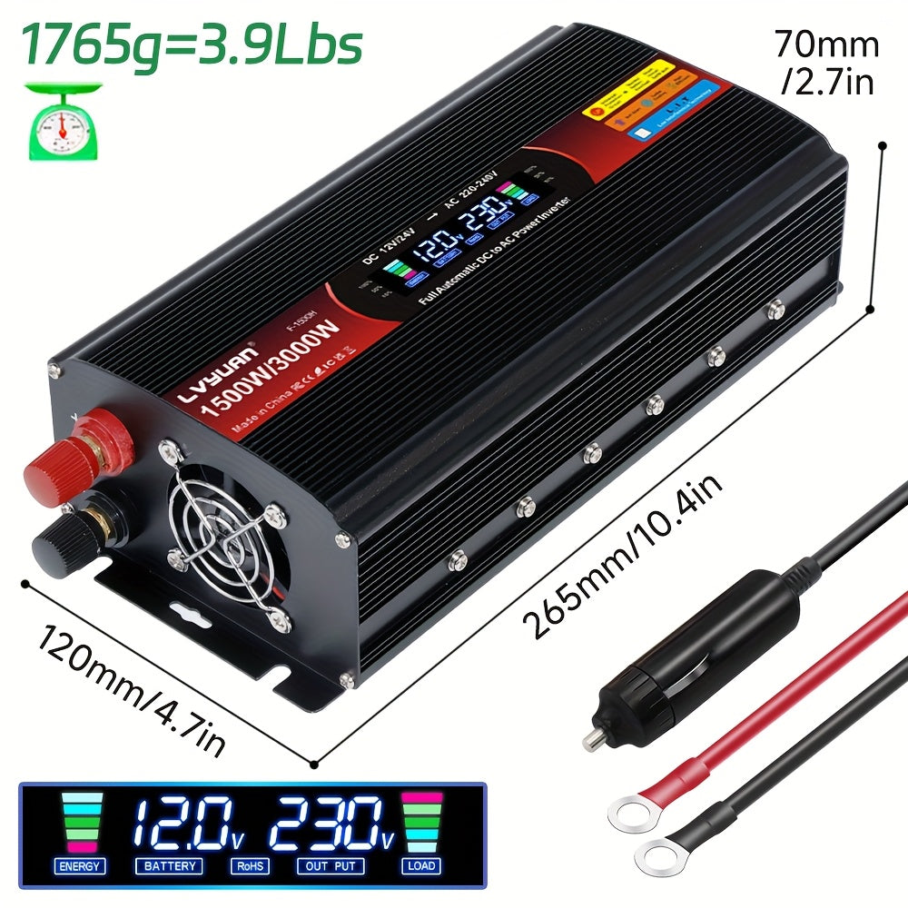 Omvormer 12V – Spanningomvormer – Inverter – DC naar AC Converter – Stroomomzetter – Hoog Vermogen 4000W – Hard-Wired Installatie