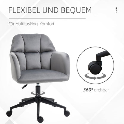 Bureaustoel – Kantoorstoel – Draaistoel – Stoel – Verstelbare Bureaustoel – Fluweelbekleding – Verstelbare Hoogte – Ergonomische Rugleuning