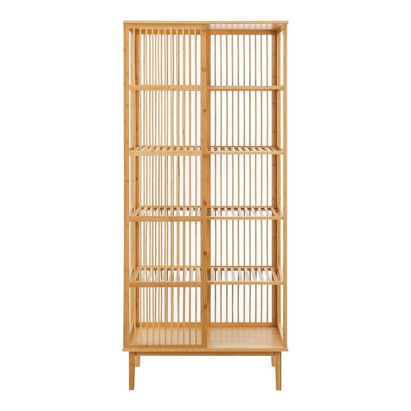 Bamboekast – Opbergkast – Staande Rek – Multifunctionele Kast – Badkamerkast – 5 Ruime Vakken – 185 x 80 x 45 cm – Duurzaam Bamboe