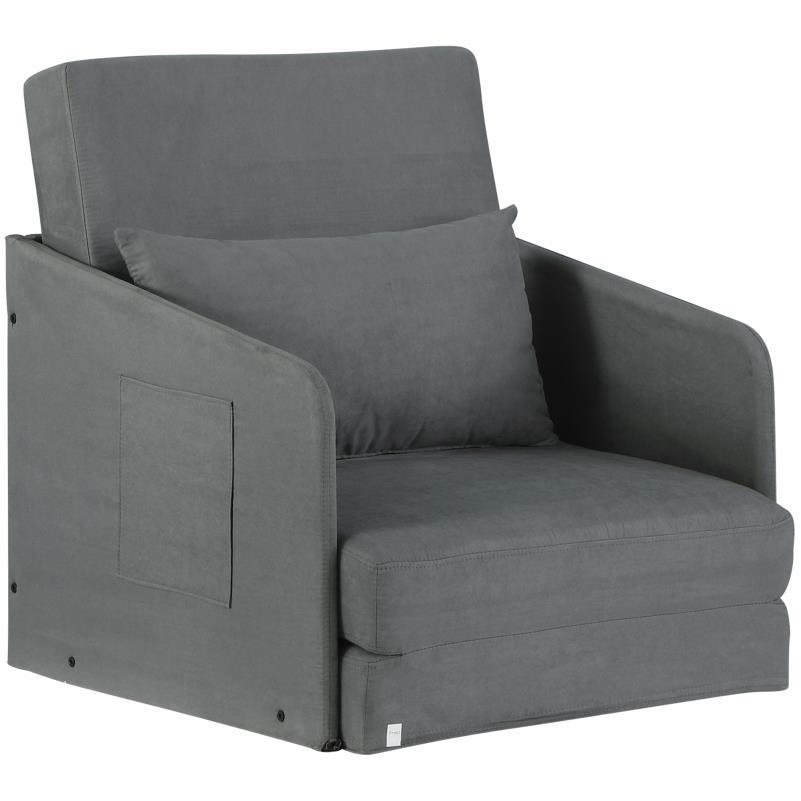 Moderne Grijze Stoffen Sofa – Zitbank – Loveseat – Settee – Divan – Wasbare Hoes – Stevig Metalen Frame – Inclusief Kussens – Compact 70x76x77 cm