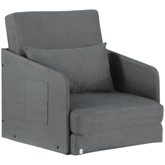Moderne Grijze Stoffen Sofa – Zitbank – Loveseat – Settee – Divan – Wasbare Hoes – Stevig Metalen Frame – Inclusief Kussens – Compact 70x76x77 cm