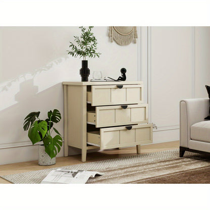 Ladekastje – 3-laden kastje – Opbergkast – Bureaukast – Zijkast – Naturel Kleur – Compact 80×40×8 cm – Duurzaam en Stijlvol Design