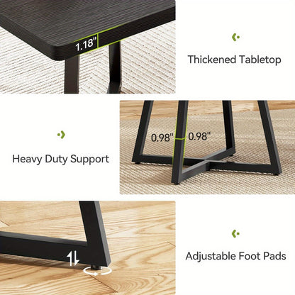Eettafel – Tafel – Keukentafel – Dinertafel – Ontbijttafel – Zwart – Compact 80 cm – Metallenen Poten