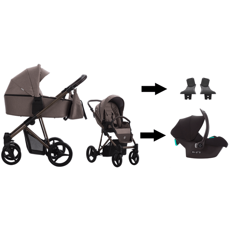 3‑in‑1 Multifunctionele Kinderwagen met Autostoel – Wandelwagen, Draag‑ & Zitkuip in Eén – Compact & Opvouwbaar