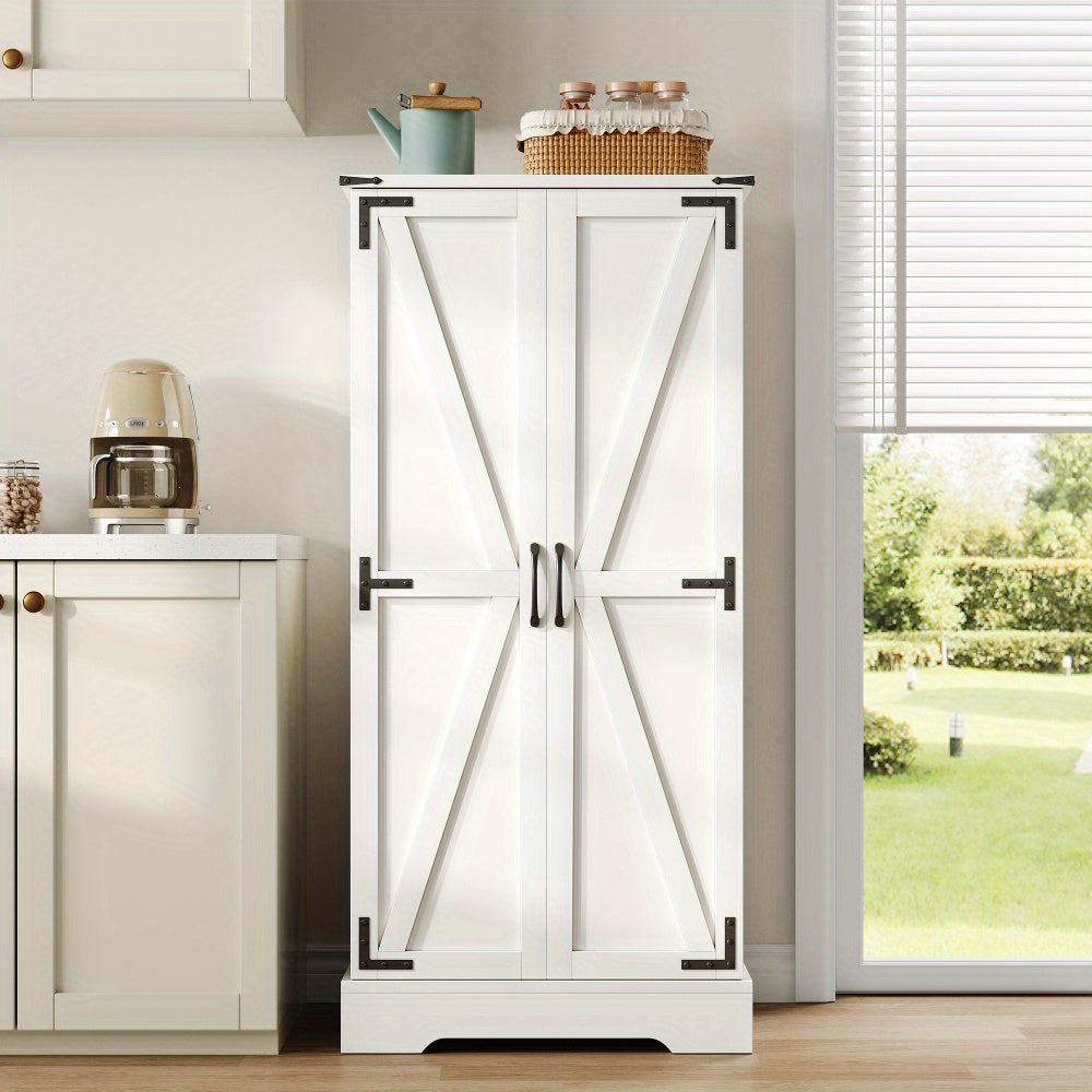 Keukenkast – Opbergkast – Buffetkast – Dressoir – Kast – Wit – 128,5 cm Breed – Verstelbare Planken Met 2 Deuren