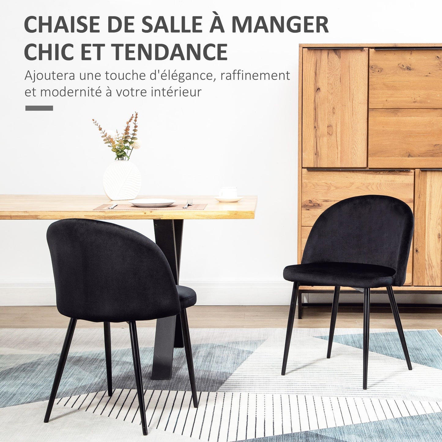 Eetkamerstoelen – Keukenstoelen – Stoelen – Zitmeubels – Zwarte Velours Stoelen – Scandinavisch Design – Ergonomisch & Metalen Puntpoten