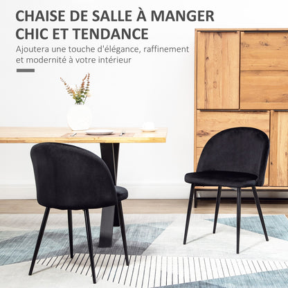 Eetkamerstoelen – Keukenstoelen – Stoelen – Zitmeubels – Zwarte Velours Stoelen – Scandinavisch Design – Ergonomisch & Metalen Puntpoten