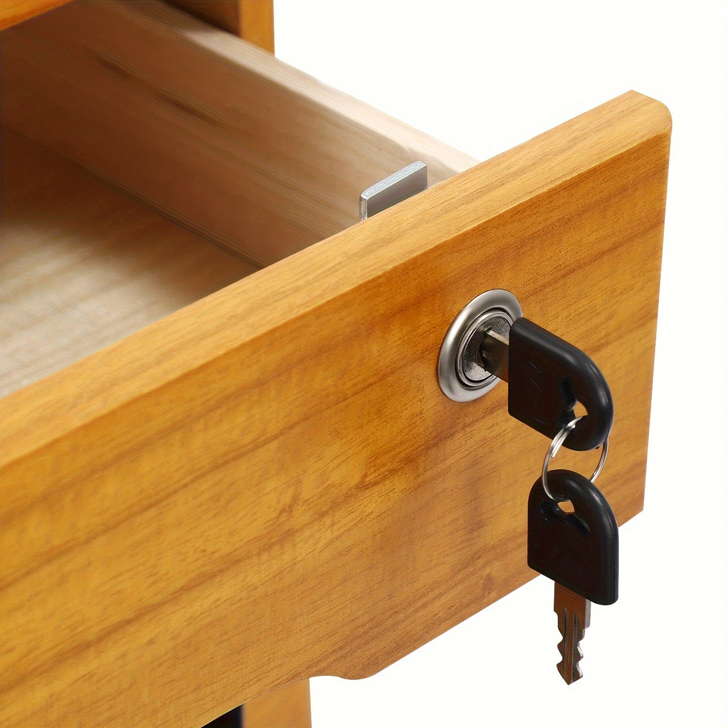 3-Laags Opbergkast – Ladekast – Bureaukast – Opbergmeubel – Ladenkast – Modern – Hoogwaardig Tung-Hout – Met Slot En Sleutels