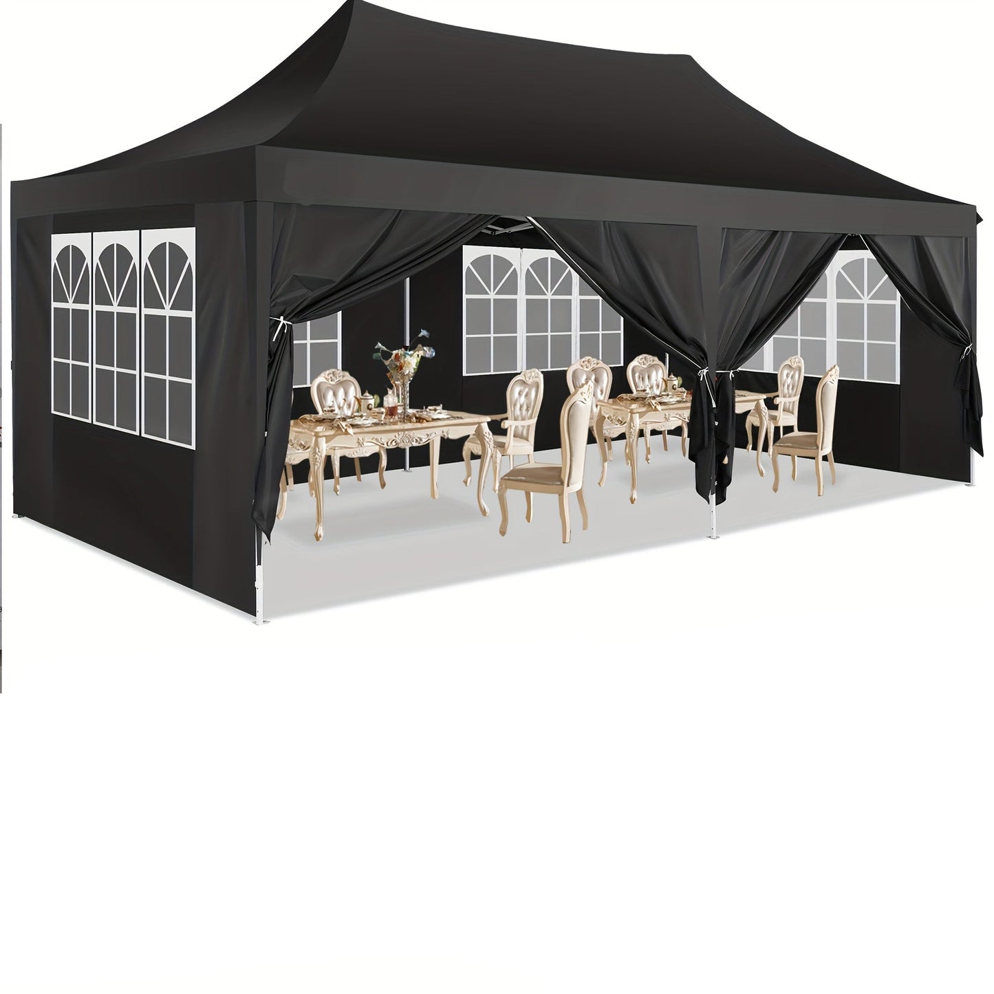 Partytent – Paviljoen – Feesttent – Tuintent – Overkapping – Opvouwbaar – 3,05x6,1 m – Afneembare Zijwanden – Verstelbaar Hoogte – Hexagonaal Frame – Waterdicht – Inclusief Draagtas