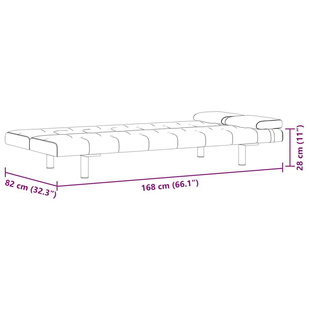 Slaapbank – Bedbank – Slaapstoel – Logeerbed – Bank – Verstelbaar – Polyester Bekleding – Inclusief 2 Kussens