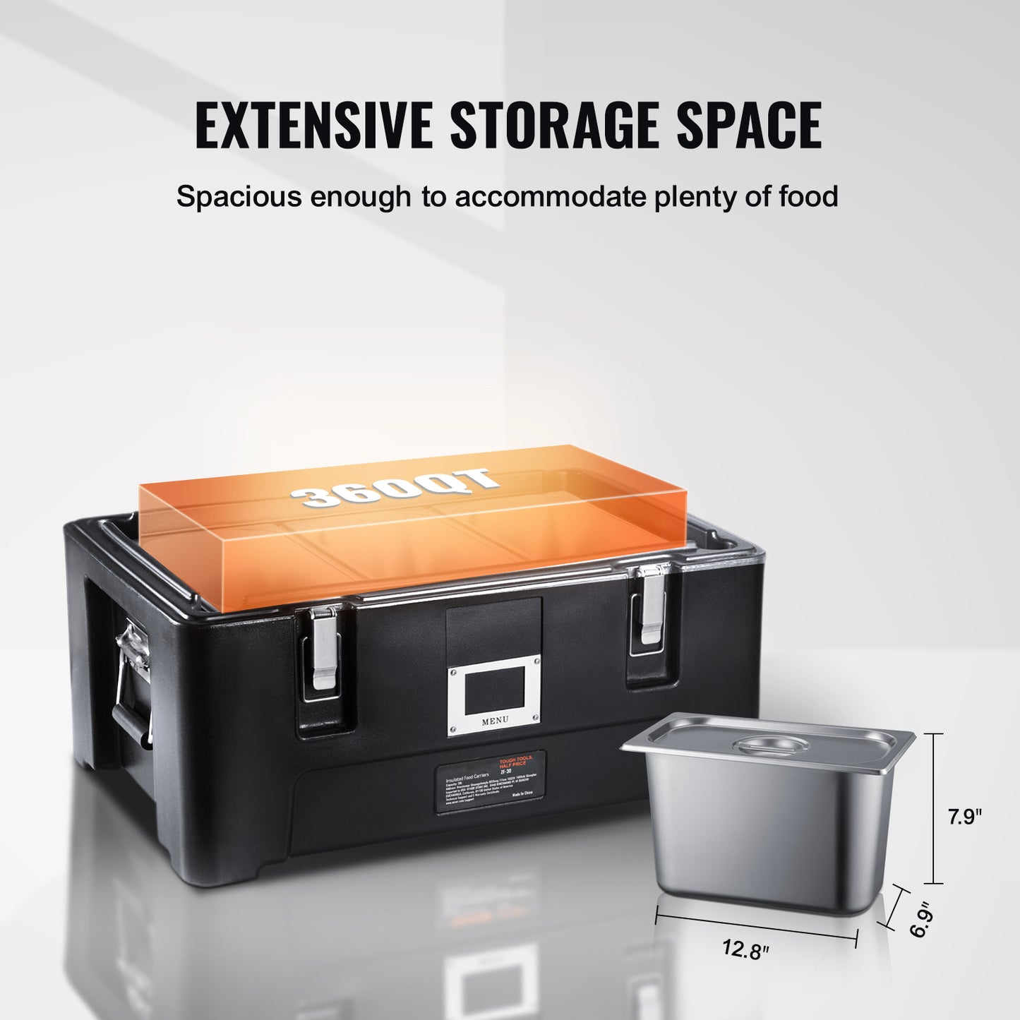Food Pan Carrier – Geïsoleerde Maaltijdbox – Catering Box – Warmhoudbox – Stapelbare Voedselcontainer – 36 QT Inhoud – 4-6 Uur Warmte Isolatie