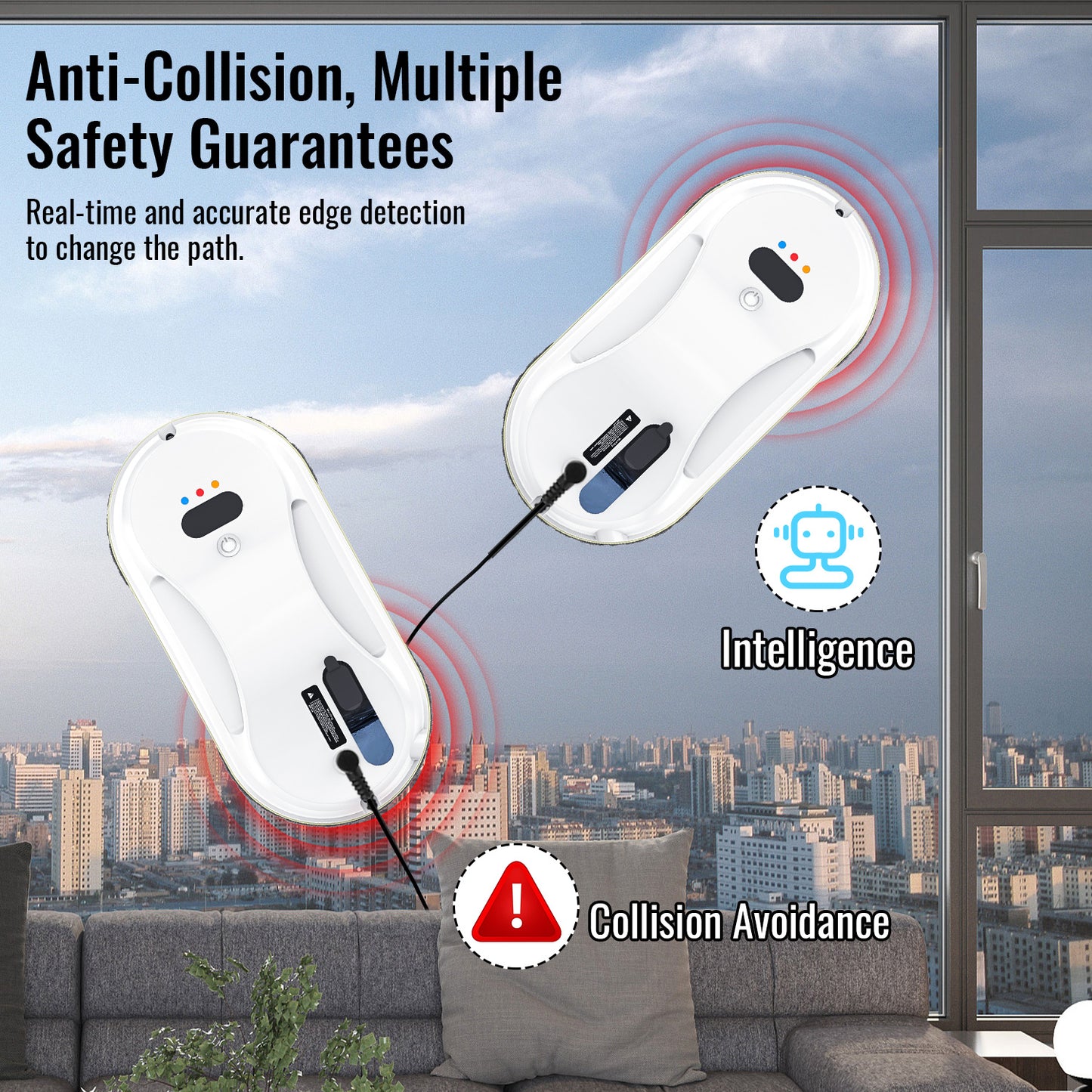 Household Window Automatic Water Spray Cleaning Robot Vacuum Cleaner Remote Control Electric Window Wiper Household Glass Wiper