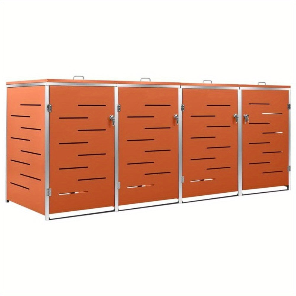 Quadruple stainless steel container storage Available in all seasons The hollow design allows for air circulation and prevents unpleasant odors in the storage The lid and springs make it easy to place and remove the waste bin
