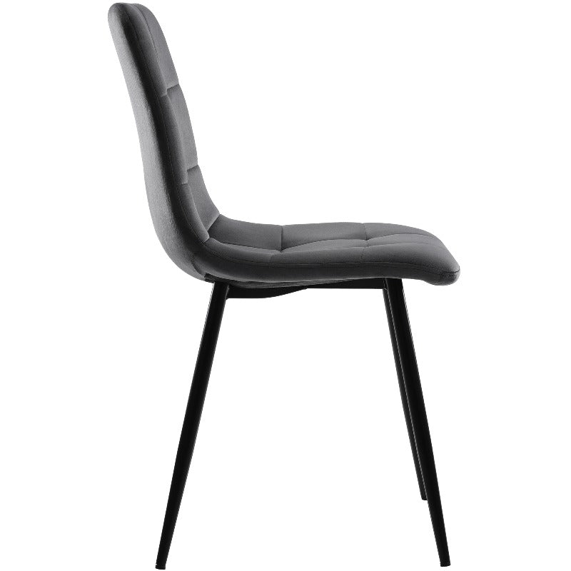 Eettafelset – Eettafel En Stoelen – Eethoek – Keukentafel – Dinerset – Uitschuifbare Tafel 120-160 cm – Donkergrijze Fluwelen Stoelen