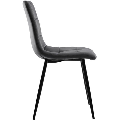 Eettafelset – Eettafel En Stoelen – Eethoek – Keukentafel – Dinerset – Uitschuifbare Tafel 120-160 cm – Donkergrijze Fluwelen Stoelen