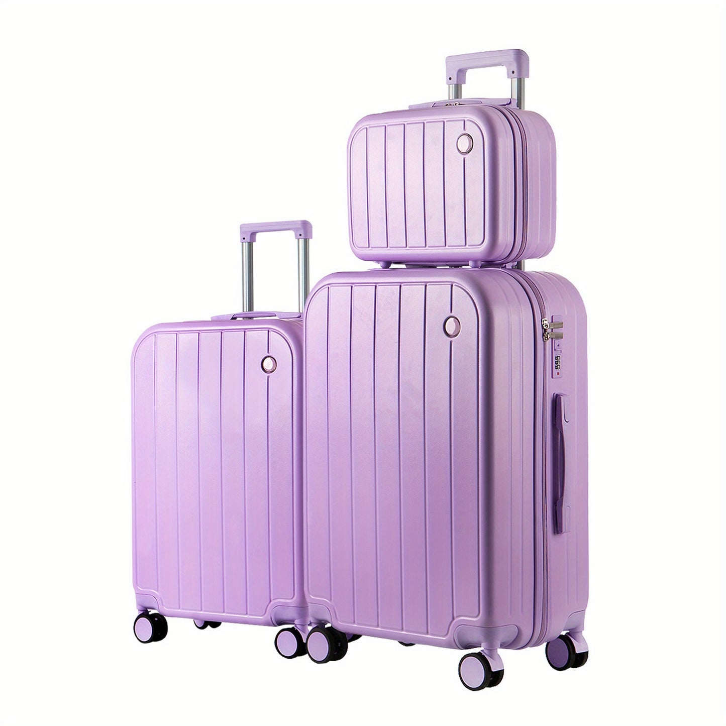 Kofferset – Reiskoffer – Trolley – Handbagagekoffer – Spinnerkoffer – 3-delig Lila – Krasbestendig PC Materiaal – Lichtgewicht Met 360° Spinnerwielen