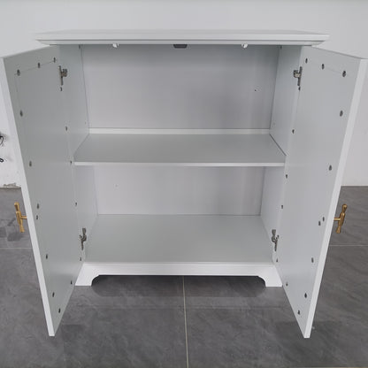 Bamboekast – Opbergkast – Kastje – Woonkamerkast – Halmeubel – Wit Bamboe – 2-Deurs Design – 3,2+ Kubieke Voet Opbergruimte – 68,5 cm Hoog – Duurzaam & Makkelijk te Monteren