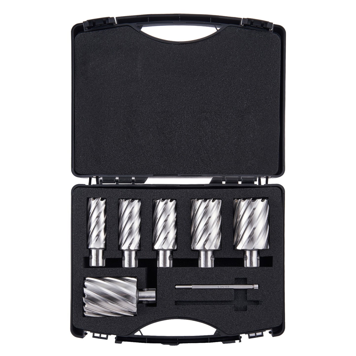 Gatzaagset – Gatenzaag Set – Gatenboor – Gatzagen – Annular Cutter – M2AL Snelstaal – 6 Delig Met Pilotpennen – Snelle Wissel & 50mm Boordiepte