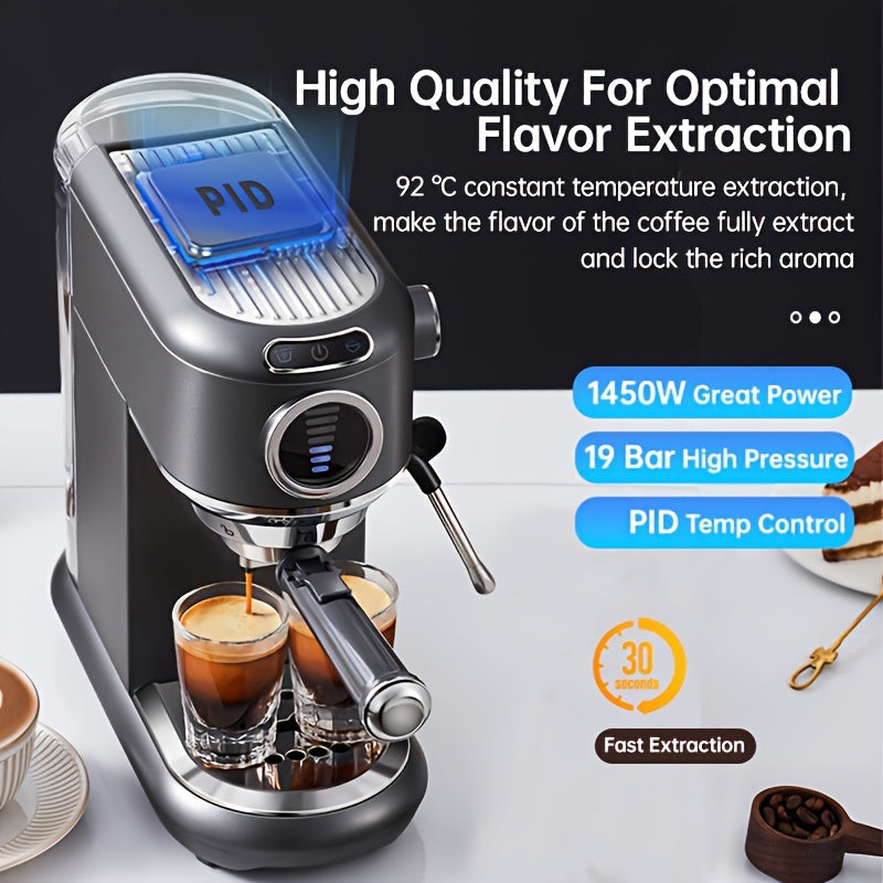 Espressomachine – Koffiemachine – Pistonmachine – Cappuccinomachine – Mini Koffiezetapparaat – 19 Bar Pompdruk – Afneembare 1,1L Watertank