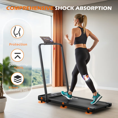 Loopband – Thuisloopband – Wandelapparaat – Fitnessband – Inklapbare Loopband Met Handrails – 12 Trainingsprogramma’s – Fluisterstille 0,75 PK Motor