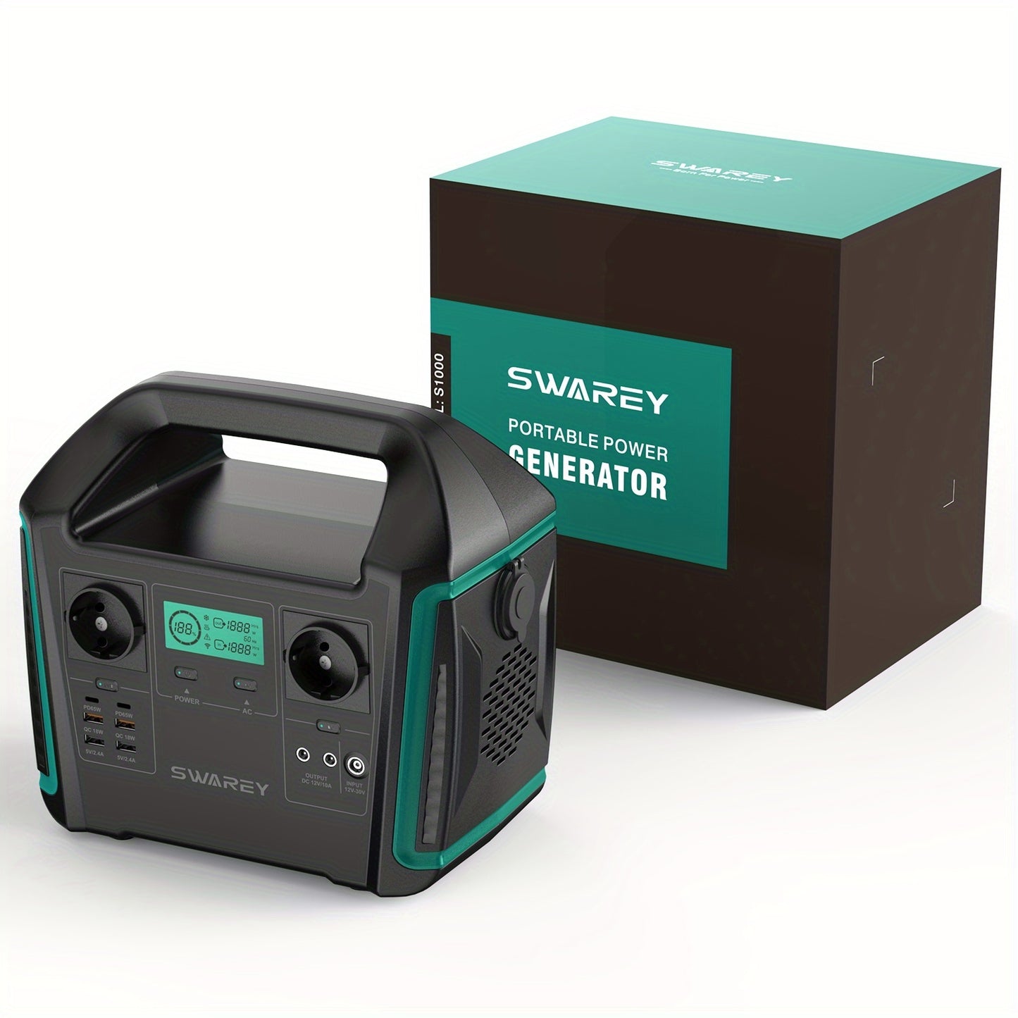 Zonnegenerator – Draagbare Stroomgenerator – Powerstation – Noodstroomvoorziening – Powerbank – 725,76 Wh Capaciteit – 1000 W Pure Sinus AC-uitgang