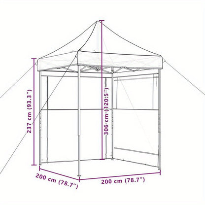 Foldable Pop-Up Party Tent with 2 Side Walls & Doors - Heavy-Duty Sturdy Frame, Easy Setup Instant Canopy for Events, Weddings, Camping, Backyard - Portable Shelter with Hook & Loop Closure, Lightweight & Durable Design (Blac