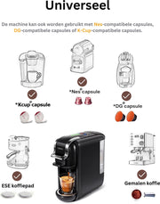 Coffee Machine - Nespresso Coffee Machine - Espresso - Maker - Iced Coffee - 5 in 1 - Black