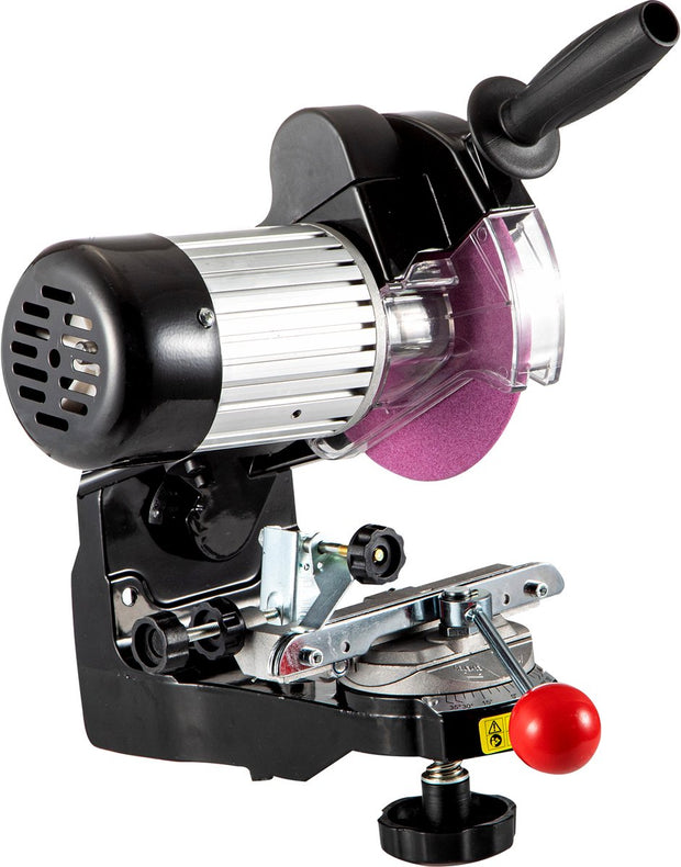 Aluminium Kettingzaag - Zaagkettingslijper - 230W - 3000 RPM - Werklamp & Antislip handvat - Kantelbare bankschroef - 5,5 Inch Slijpschijven - Breed toepasbaar