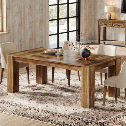 Eettafel – Tafel – Eetkamertafel – Keukentafel – Tafelblad – Rustiek-Modern – 160x80 cm – Massief Hout & Spaanplaat – Krasbestendig – Stevige Poten