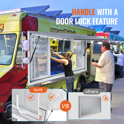 Voedingskraamzeil – Verkoopraam – Foodtruck Raam – Kraamraam – Tentraam – Aluminium Frame – 122 x 91,4 cm – 85° Openingshoek