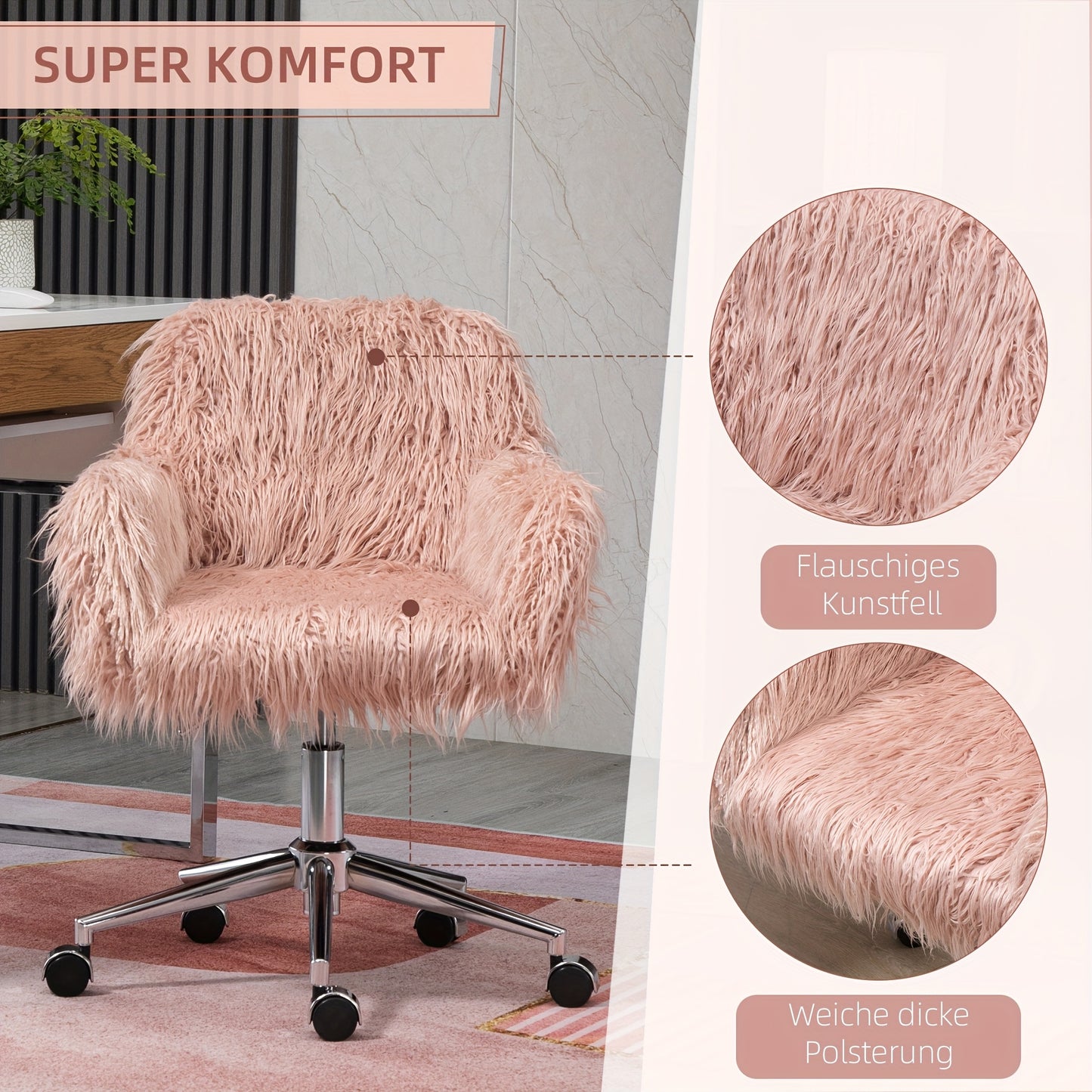 Relaxstoel – Loungestoel – Fauteuil – Zitstoel – Leunstoel – Zacht Roze Met Zilveren Accenten – Verstelbare Hoogte – Makkelijk Schoon Te Maken