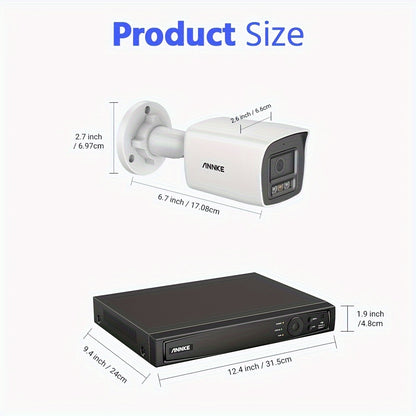 Beveiligingscamera Set – Camerabewaking – Bewakingssysteem – Surveillance Kit – NVR Beveiligingsset – 4K 12MP Resolutie – 4TB Opslag & 30m Kleurennachtzicht