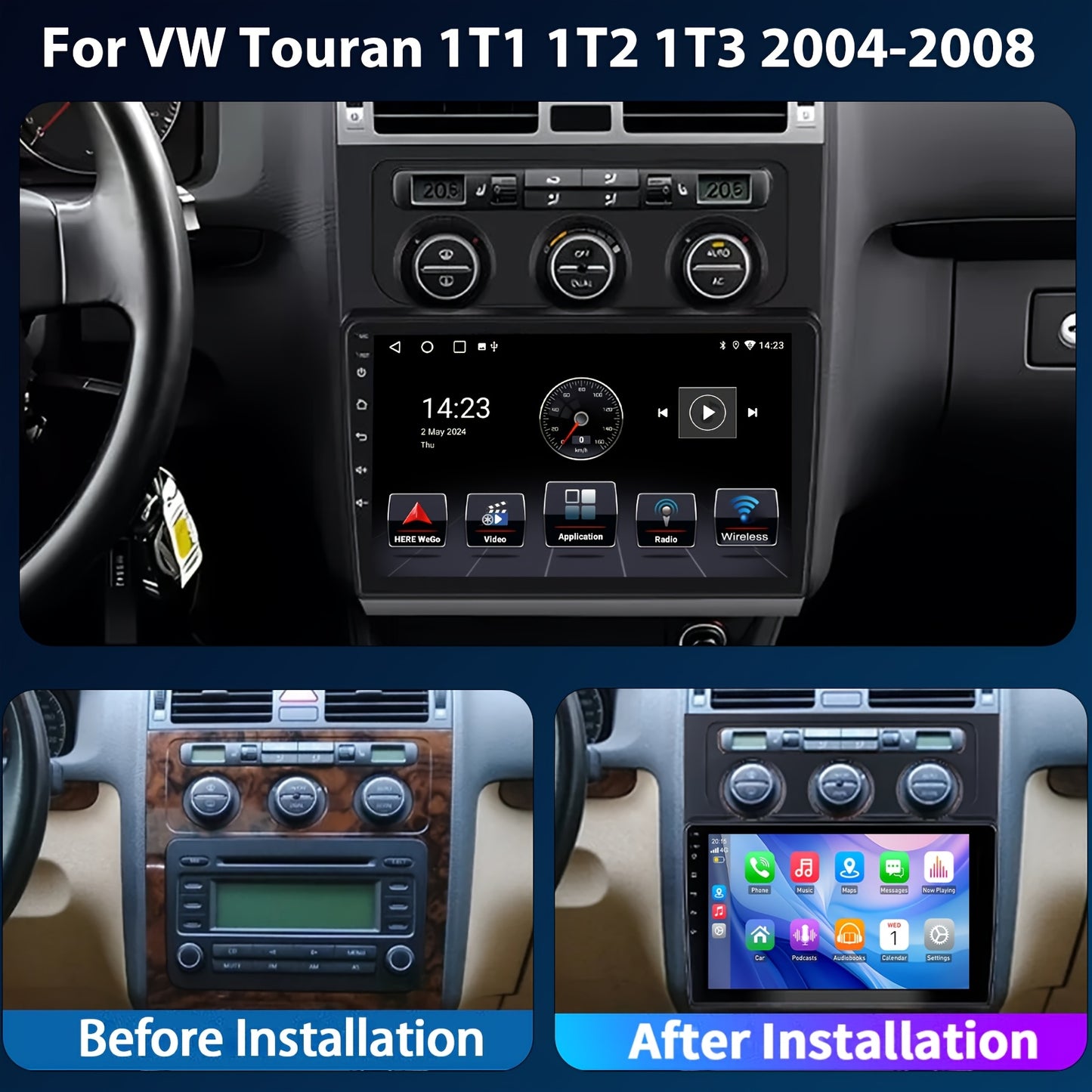 Multimedia Autoradio – 2 Din Radio – Auto Stereo – Navigatiesysteem – Touchscreen – 2+32GB Opslag – 10,1 Inch IPS Scherm – Draadloze Android Auto & CarPlay