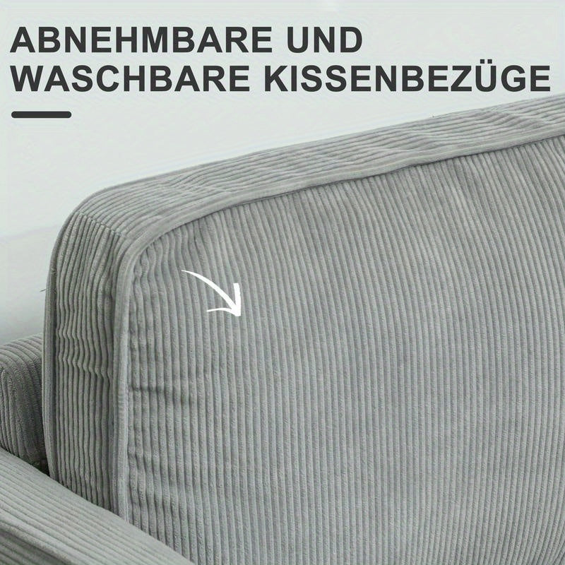 2-Zitsbank – Slaapbank – Loveseat – Bank Met Opbergruimte – Futonbank – Compact Design – Massief Houten Poten – Dik Schuim