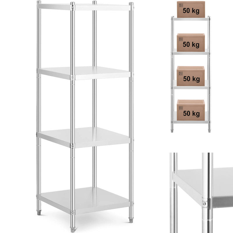 Metal Storage Rack for Catering, Supports Up to 200 kg, 60 x 60 x 180 cm