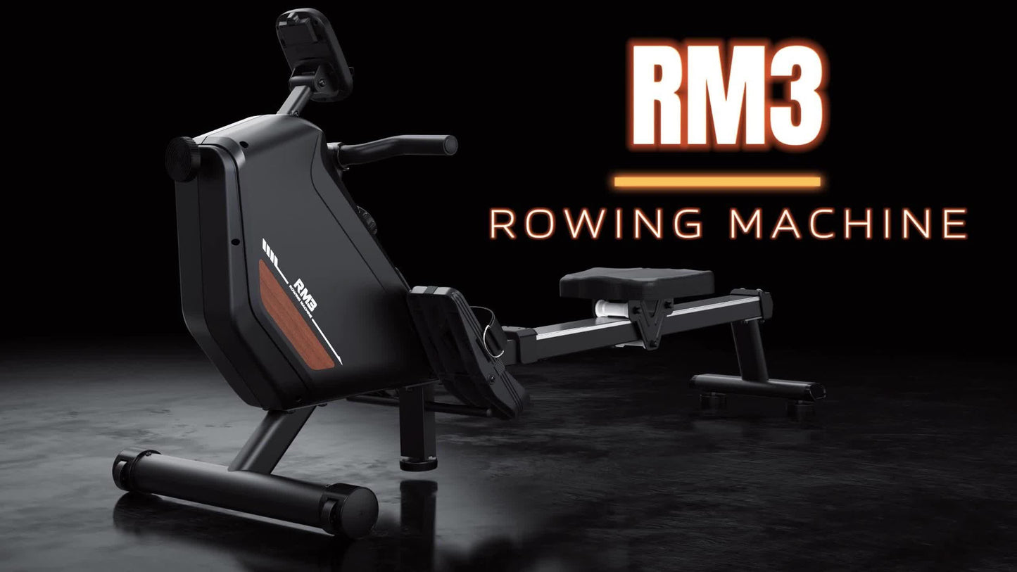 VOWVIT Foldable Magnetic Rowing Machine for Home - Full-Body Workout Equipment with 16-Level Magnetic Resistance, 300 Newton/33 lbs Force, Heavy-Duty 160kg Weight Capacity, Space-Saving Rower Machine for Training