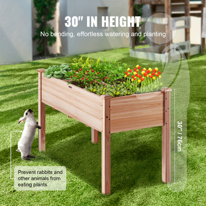 Verhoogd Tuinbed – Plantenbak – Moestuinbak – Kruidenbak – Bloemenvak – Natuurlijk Cederhout – 86x46x76 cm Hoog – Inclusief Accessoires